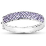 10.29 Carat Genuine Tanzanite .925 Sterling Silver Bangle