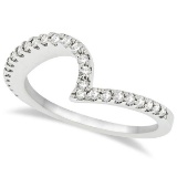 Contour Diamond Wedding Band Prong Set in Platinum 0.25ct