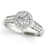 CERTIFIED PLATINUM 1.16 CT G-H/VS-SI1 DIAMOND HALO ENGAGEMENT RING