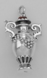 Antique Style Urn Perfume / Ash or Memorial Bottle Pendant - Sterling Silver