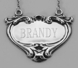Brandy Liquor Decanter Label / Tag - Sterling Silver