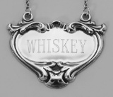 Whiskey Liquor Decanter Label / Tag - Sterling Silver
