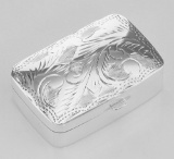 Sterling Silver Pillbox with Etched Design