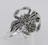 Marcasite Spider Ring - Sterling Silver