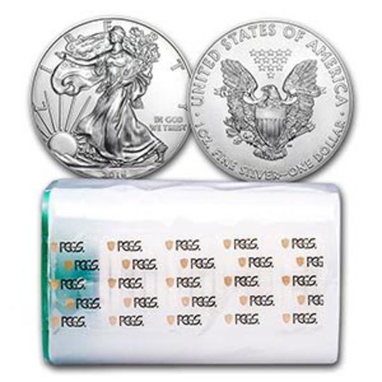 2016 20-Coin Silver American Eagle Tube MS-69 PCGS (FS)