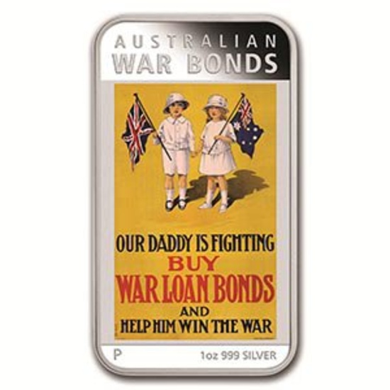 2016 Australia 1 oz Silver Posters of WWI Proof (War Bonds)