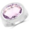 8.00 Carat Genuine Pink Amethyst .925 Sterling Silver Ring