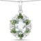 6.47 Carat Genuine Green Amethyst and Chrome Diopside .925 Sterling Silver Pendant