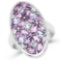 3.11 Carat Genuine Amethyst, Tanzanite and White Topaz .925 Sterling Silver Ring