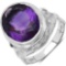 7.83 Carat Genuine Amethyst .925 Sterling Silver Ring