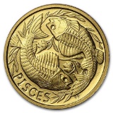1/10 oz Gold Round Zodiac Series Pisces Proof