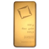 500 gram Gold Bar - Valcambi (Pressed w/Assay)