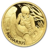 1/10 oz Gold Round Zodiac Series - Aquarius
