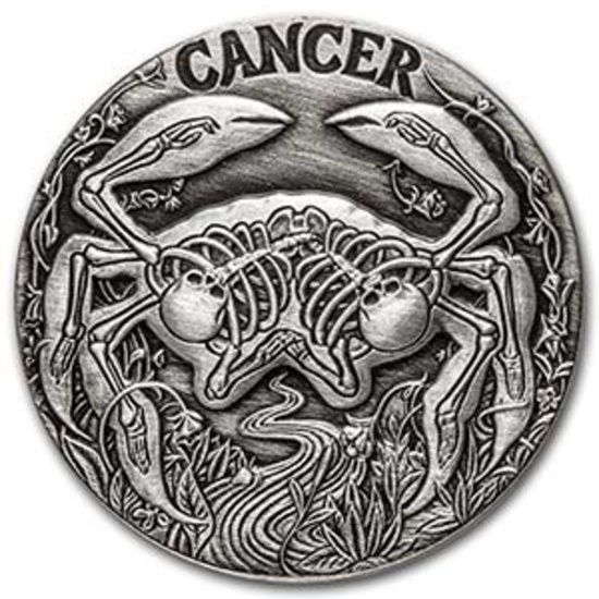 1 oz Silver Round Cancer - Zodiac Series