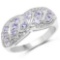 0.53 Carat Genuine Tanzanite .925 Sterling Silver Ring