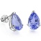 0.73 CARAT TW (2 PCS) GENUINE TANZANITE PLATINUM OVER 0.925 STERLING SILVER EARRINGS