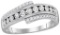 10kt White Gold Womens Round Diamond Crossover Milgrain Illusion-set Band 1/5 Cttw