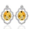 3.142 CARAT TW CITRINE & GENUINE DIAMOND PLATINUM OVER 0.925 STERLING SILVER EARRINGS