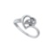 14kt White Gold Womens Round Diamond Simple Heart Ring 1/20 Cttw