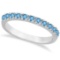 Blue Topaz Stackable Band Ring Guard in 14k White Gold (0.38ct)