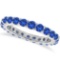 Blue Sapphire Eternity Ring Anniversary Band 14k White Gold (1.07ct)