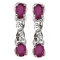 BEAUTIFUL 0.77 CARAT TW (6 PCS) GENUINE RUBY & GENUINE DIAMOND PLATINUM OVER 0.925 STERLING SILVER E