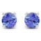 0.57 Carat Genuine Tanzanite 14K White Gold Earrings