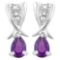 2/3 CARAT AMETHYST & DIAMOND 925 STERLING SILVER EARRINGS