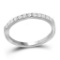 14kt White Gold Womens Round Pave-set Diamond Single Row Wedding Band 1/4 Cttw