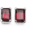 2.40 CT GARNET 0.925 STERLING SILVER W/ PLATINUM EARRINGS