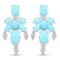 9.67 Carat Genuine Turquoise and White Topaz .925 Sterling Silver Earrings