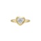 14kt Yellow Gold Womens Round Diamond Simple Heart Cluster Ring 1/20 Cttw