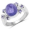 3.76 Carat Genuine Tanzanite .925 Sterling Silver Ring