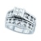 14kt White Gold Womens Princess Diamond Bridal Wedding Engagement Ring Band Set 2.00 Cttw