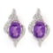 1 1/3 CARAT AMETHYST & DIAMOND 925 STERLING SILVER EARRINGS