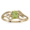 Certified 10k Yellow Gold Oval Peridot And Diamond Ring 0.41 CTW