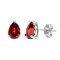 1 CARAT TW (2 PCS) GARNET PLATINUM OVER 0.925 STERLING SILVER EARRINGS