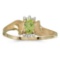 Certified 10k Yellow Gold Oval Peridot And Diamond Satin Finish Ring 0.2 CTW