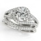 CERTIFIED 18KT WHITE GOLD 1.38 CT G-H/VS-SI1 DIAMOND BRIDAL SET