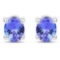 0.70 Carat Genuine Tanzanite 14K White Gold Earrings