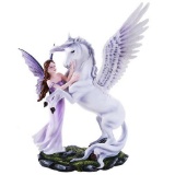 FAIRY WITH PEGASUS 10 1/2in. x 7 1/4in. x 12in.