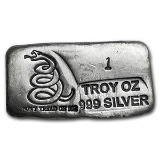 1 oz Silver Bar - Don't Tread On Me (PG&G)