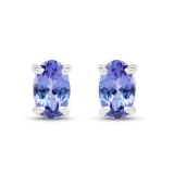 0.50 Carat Genuine Tanzanite .925 Sterling Silver Earrings