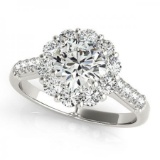 CERTIFIED PLATINUM 2.12 CT G-H/VS-SI1 DIAMOND HALO ENGAGEMENT RING