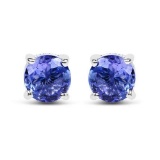 0.94 Carat Genuine Tanzanite .925 Sterling Silver Earrings