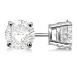 1.50ct. 4-Prong Basket Diamond Stud Earrings 14kt White Gold (G-H, VS2-SI1)