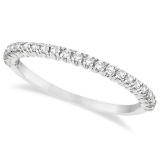 Half-Eternity Pave-Set Diamond Stacking Ring 14k White Gold (0.25ct)