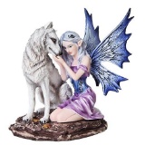 FAIRY WITH WOLF 6 1/2in. x 5in. x 6 3/4in.