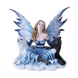 FAIRY WITH WOLVES 11in. x 7 1/4in. x 9 1/4in.