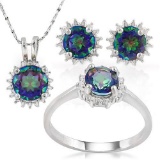 3.80 CARAT OCEAN MYSTIC GEMSTONE 925 STERLING SILVER SET